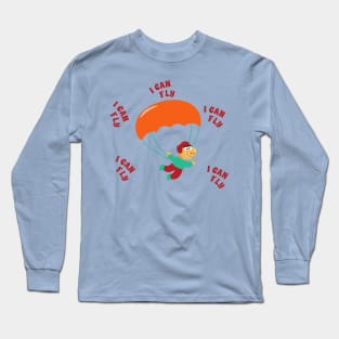 Vector illustration of a cute skydiver. Long Sleeve T-Shirt